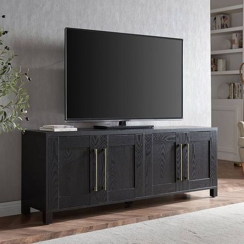 Henn&Hart Rectangular Tv Stand For Tv's Up To 80" In Black Grain, Tv ... with Designing Your Entertainment Zone Around the Holloway Rectangular TV Unit