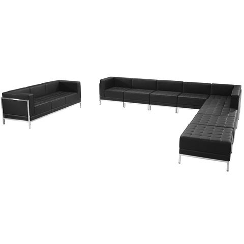 Hercules Imagination Series Black Leather Sectional & Sofa Set, 10 ... regarding Unpacking the Durability of the Flash Furniture Hercules Sofa Frame in Black