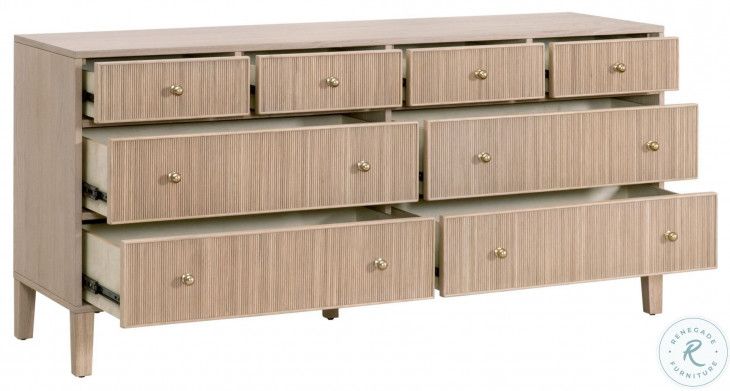 Highland Natural Oak 8 Drawer Double Dresser From Essentials For Living ... within 8 Drawer Double Dresser, Oak
