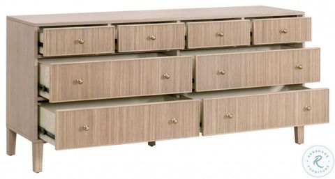 Highland Natural Oak 8 Drawer Double Dresser From Essentials For Living ... within 8 Drawer Double Dresser, Oak
