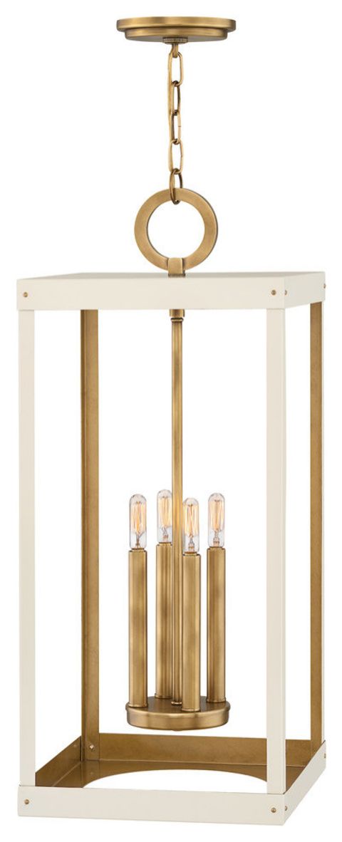 Hinkley Porter Large Open Frame Pendant - Transitional - Chandeliers - By Hinkley | Houzz with Cuadro 6 Wide Open-Framed Pendant In Brass/No Shade