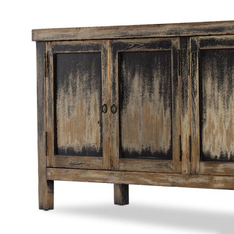 Hitchens Media Console - Worn Black | Media Console, Modern Media ... with regard to Hitchens Media Console, Worn Black