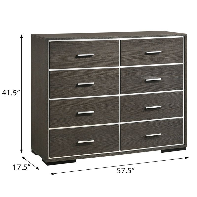 Hokku Designs Belmont Grey Oak 8-Drawer Double Dresser | Wayfair in 8 Drawer Double Dresser, Oak