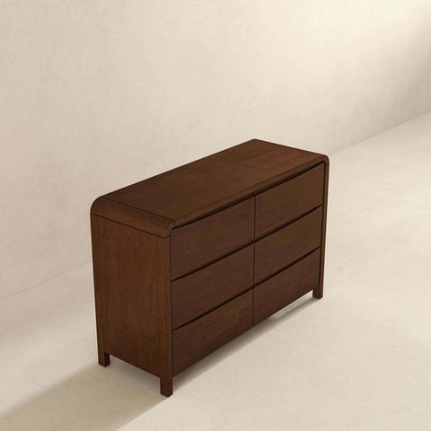 Hokku Designs Lionel Mid Century Modern Solid Wood 6-Drawer Dresser ... with regard to Tabitha Mid-Century Modern Multicolor Wood 6-Drawer Chest