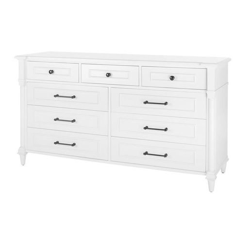 Home Decorators Collection Bellmore White 9-Drawer Dresser (66 In. W X ... with regard to Choosing the Right 8 Drawer Dresser W66 x D18 x H40 for Your Home Needs