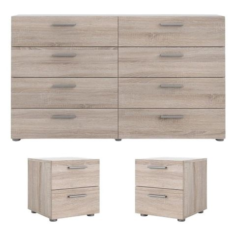 Home Square 3 Piece Truffle Bedroom Set With 8 Drawer Dresser And Two 2 ... inside Elegant 8 Drawer Dresser In Truffle Oak For Modern Bedroom Storage Solutions