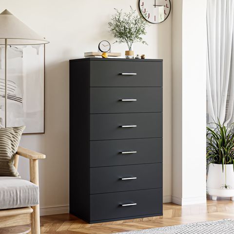 Homfa 6 Drawer Bedroom Dresser, Modern Tall Chest Of Drawers Floor ... inside Creating Functional Wardrobe Solutions That Adapt to Your Lifestyle