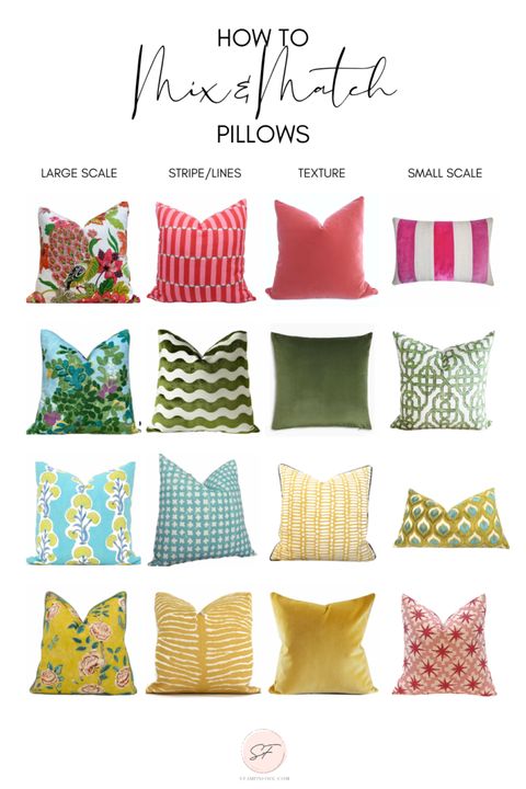 How To Mix Pillow Patterns Like A Pro + 12 Pillow Combos in Transform Your Bedroom with These 17 Expert Pillow Patterns