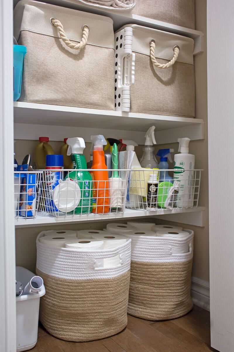 How To Organize A Linen Closet &amp; Maximize Space - A Pretty Fix throughout Smart Strategies for an Efficient and Serene Linen Closet and Laundry Room