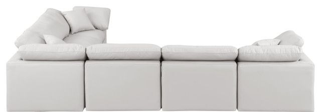 Indulge Upholstered Modular L-Shaped Sectional, 6-Piece: 3 Armless ... regarding Indulge Upholstered Modular Sofa, Black, 3-Piece: 3 Armless Chair, Fiber Stuffed Vegan Leather