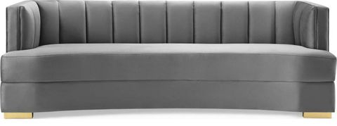 Ingmar Channel Curved Sofa - Contemporary - Sofas - By Hedgeapple | Houzz in Ingmar Channel Curved Sofa - Gray