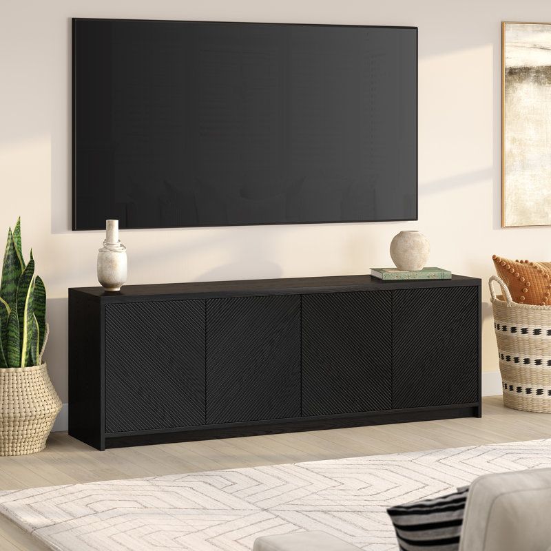Ivy Bronx Renad Rectangular Tv Stand For Tv's Up To 78&quot; In | Wayfair intended for Campello Rectangular Tv Stand For Tv's Up To 78 In Black Grain
