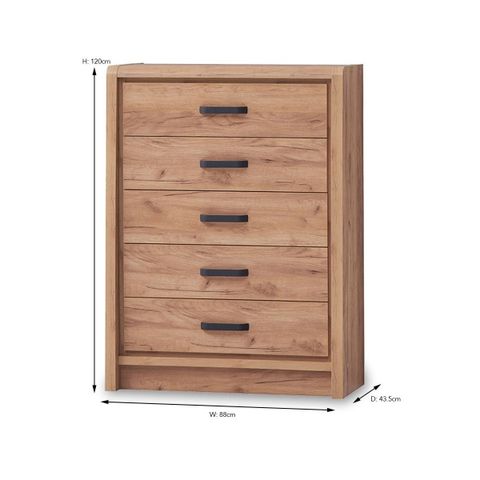 Jack 5 Drawer Tall Chest - Oak with regard to How to Style and Utilize Your Picket House Furnishings Jack Chest