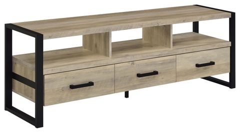 James 3-Drawer Composite Wood 60" Tv Stand Antique Pine - Industrial ... pertaining to James 2-Drawer Engineered Wood 48" Tv Stand Dark Pine
