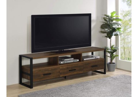 James 3-Drawer Engineered Wood 71-Inch Tv Stand Dark Pine pertaining to Design considerations for modern living room storage solutions