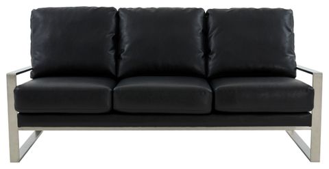 Jefferson Contemporary Modern Design Leather Sofa With Silver Frame ... regarding The Art of Choosing the Right Faux Leather Piece for Your Living Room