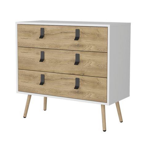 Kimball 3-Drawer Dresser, Modern Chic Storage With Wooden Legs ... inside Kimball Tall Dresser, Modern Design With 2 Drawers And Ample Storage