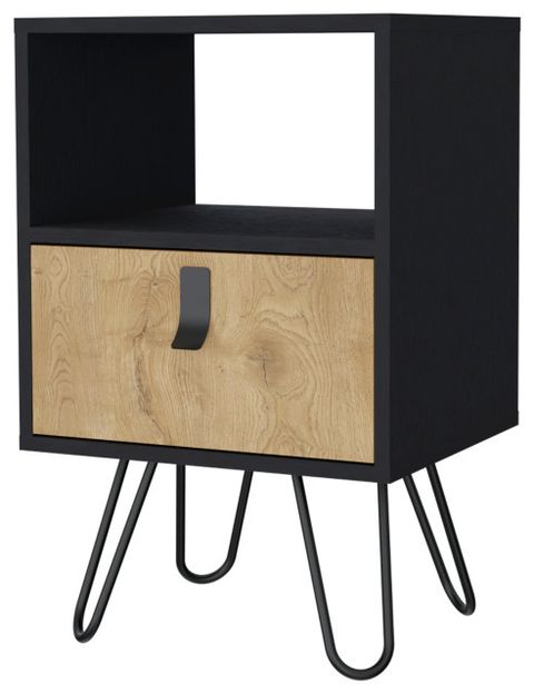 Kimball Nightstand, Ample Storage Design With Hairpin Legs, Drawer An ... throughout Understanding the Appeal of Kimball Tall Dresser with Modern Design