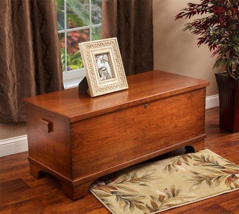 Large Flat Top Cherry Wood Hope Chest - Dutchcrafters within Wooden Chest, Dark Cherry