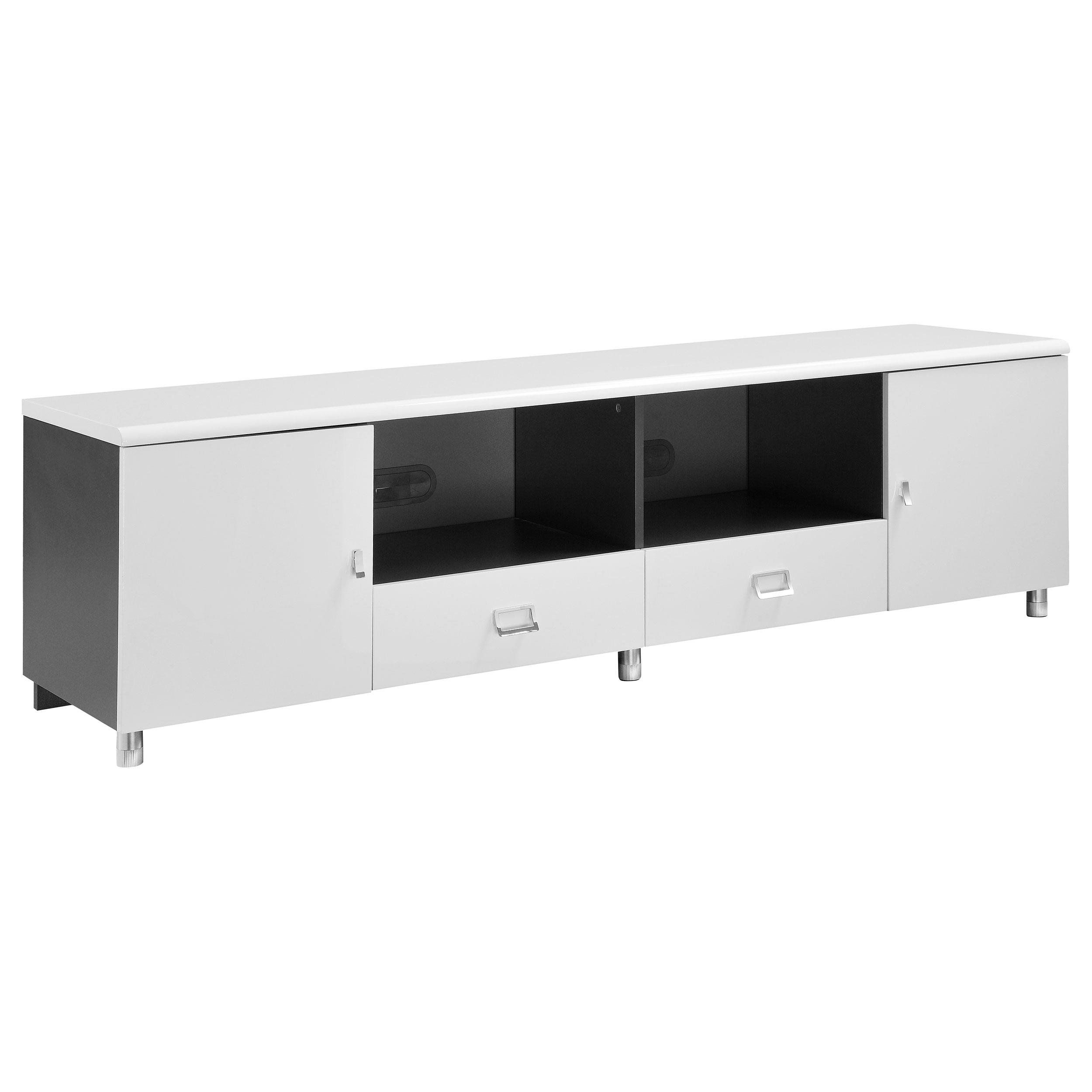 Latitude Run® Refined Finish - Brummett 2-Door Engineered Wood 71&quot; Tv ... throughout Design considerations for modern entertainment centers