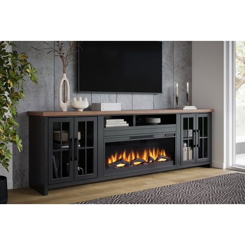 Laurel Foundry Modern Farmhouse Brixham 97 Inch Fireplace Tv Stand ... regarding Vidaxl Tv Stand/ Tv Table, Mexican Pine Corona Range, 35.8X16.9X22 Inches Brown