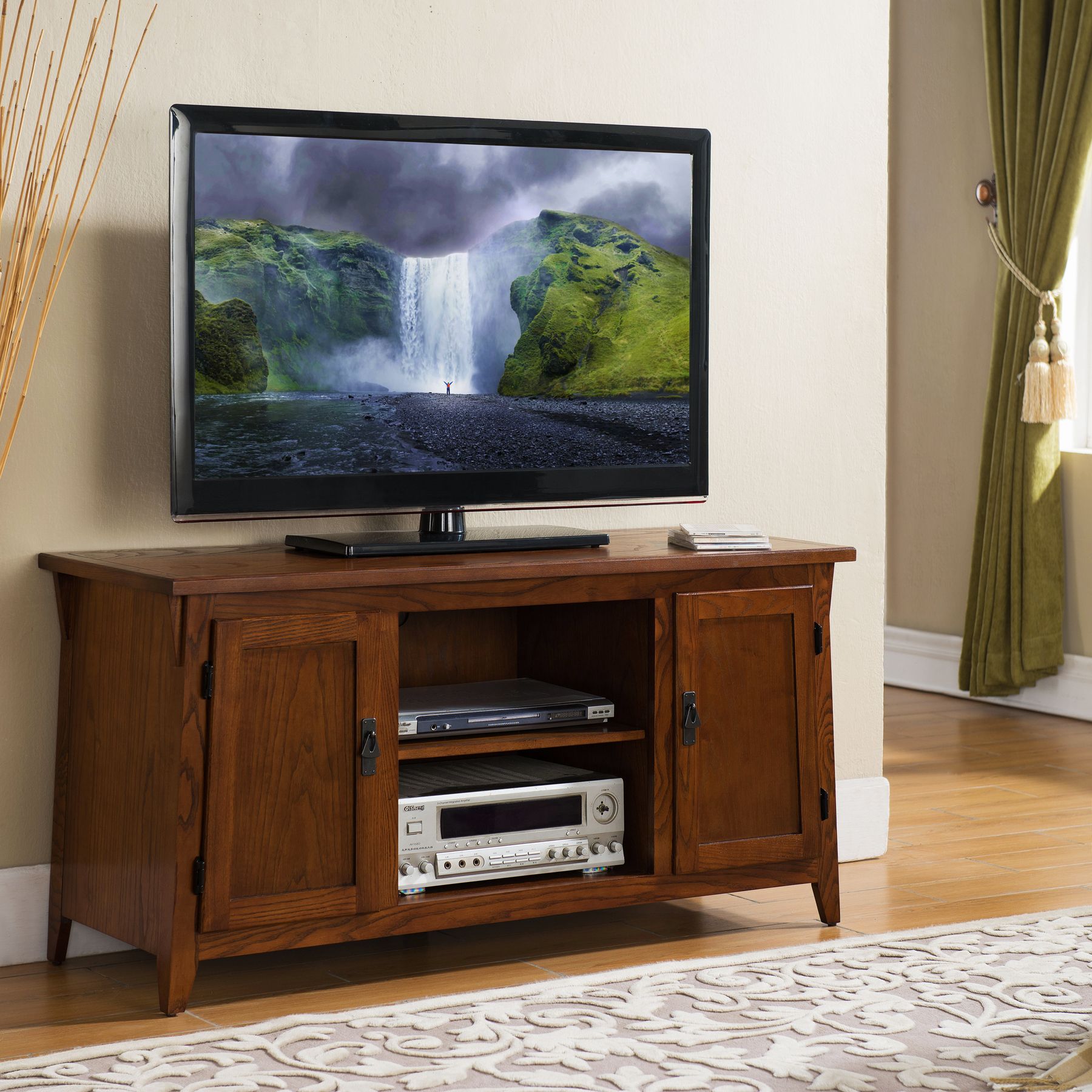Leick Mission Oak Two Door 50&quot; Tv Stand in Crafting a Cozy Entertainment Space with the Leick Mission TV Stand