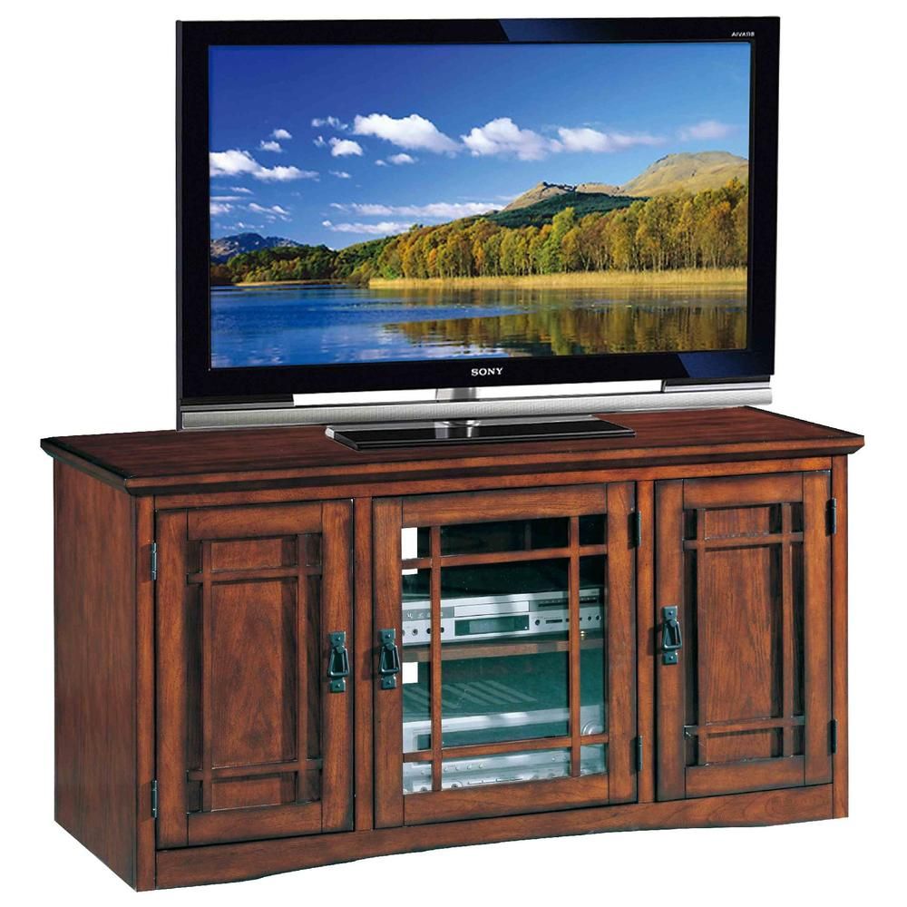 Leick Riley Holliday Mission 50&quot; Tv Stand With Storage - Mission Oak regarding Crafting a Cozy Entertainment Space with the Leick Mission TV Stand