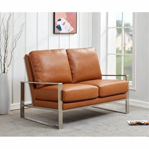 Leisuremod Jefferson Contemporary Modern Faux Leather Loveseat With ... for The Art of Choosing the Right Faux Leather Piece for Your Living Room