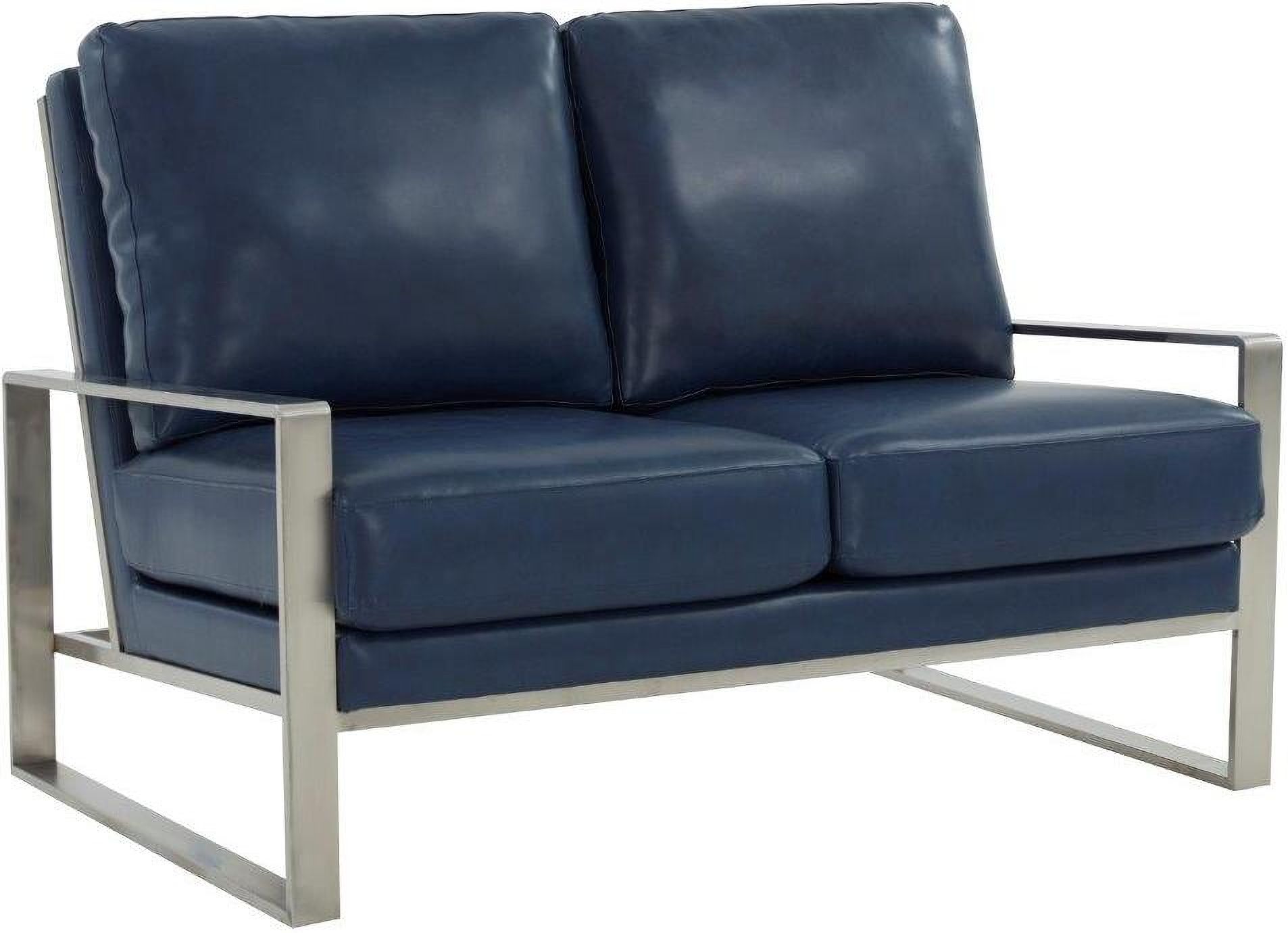 Leisuremod Jefferson Contemporary Modern Faux Leather Loveseat With ... in Leisuremod Jefferson Contemporary Modern Velvet Loveseat