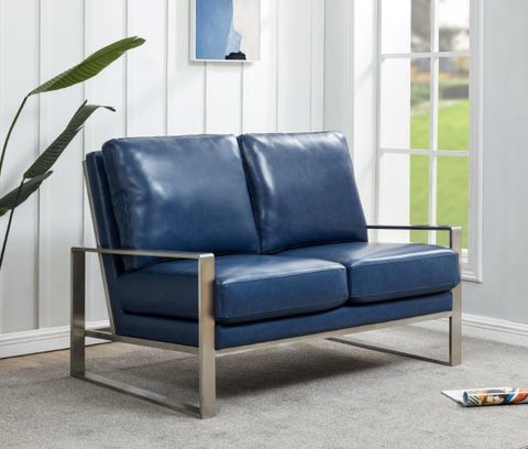 Leisuremod Jefferson Contemporary Modern Faux Leather Loveseat With ... intended for Leisuremod Jefferson Contemporary Modern Faux Leather Loveseat