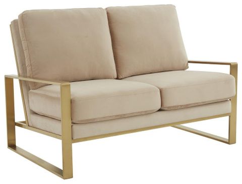 Leisuremod Jefferson Contemporary Modern Velvet Loveseat With Gold ... for How Velvet Textures Transform the Aesthetic of Contemporary Furniture Design
