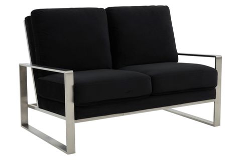 Leisuremod - Jefferson Contemporary Modern Velvet Loveseat With Gold ... for How Velvet Textures Transform the Aesthetic of Contemporary Furniture Design