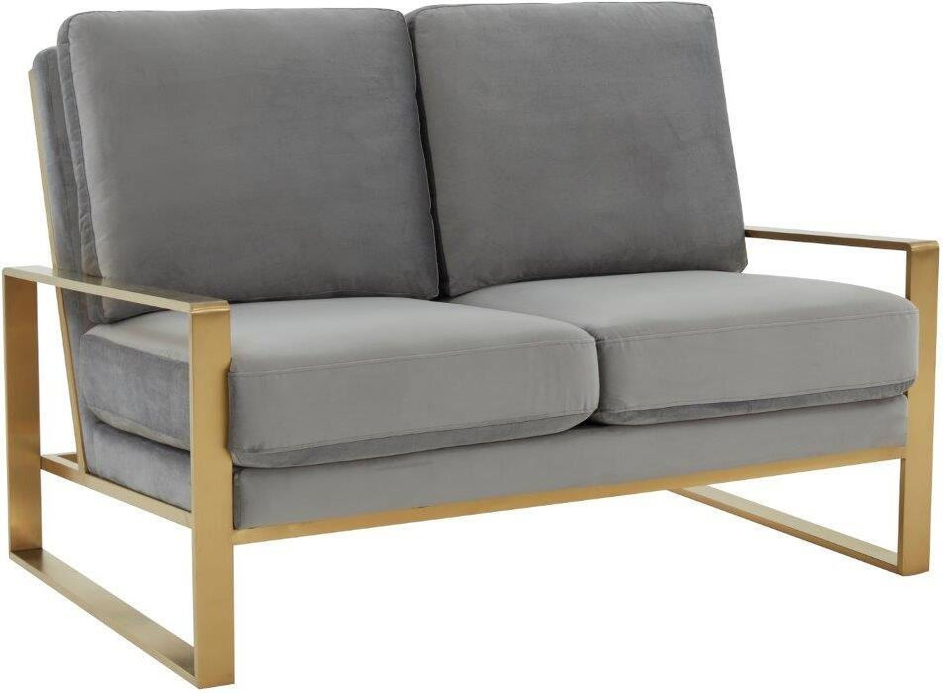 Leisuremod Jefferson Contemporary Modern Velvet Loveseat With Gold ... for Leisuremod Jefferson Contemporary Modern Velvet Loveseat
