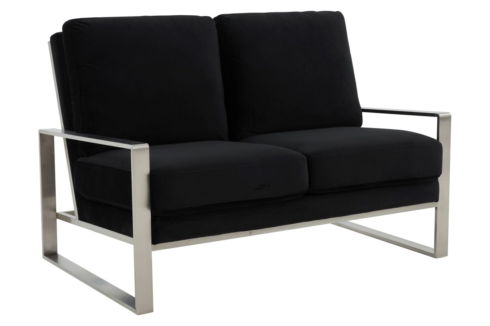 Leisuremod Jefferson Contemporary Modern Velvet Loveseat With Gold Frame in Leisuremod Jefferson Contemporary Modern Velvet Loveseat