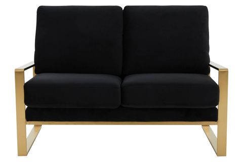 Leisuremodâ„¢ Jefferson Contemporary Modern Velvet Loveseat With Gold ... with regard to Styling Your Space with the Elegant Leisuremod Jefferson Loveseat