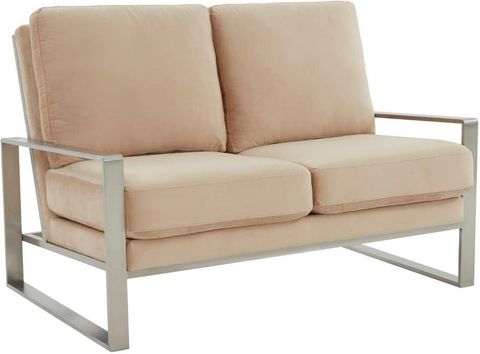 Leisuremod Jefferson Contemporary Modern Velvet Loveseat With Silver ... for Styling Your Space with the Elegant Leisuremod Jefferson Loveseat
