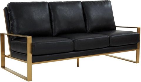 Leisuremod Jefferson Modern Design Leather Sofa With Gold Frame In ... for Designing Your Space with the Sleek LeisureMod Jefferson Sofa