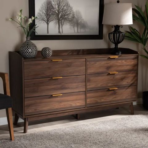 Lena Walnut Brown 6-Drawer Dresser | Rc Willey in Choosing the right six drawer dresser with walnut wood veneer for your home
