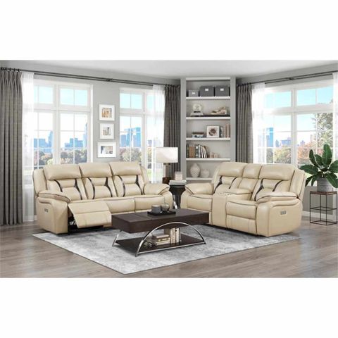 Lexicon Amite Faux Leather Upholstered Power Double Reclining Sofa In ... for Lexicon Tabor Premium Faux Leather Power Double Reclining Sofa In Brownish Gray