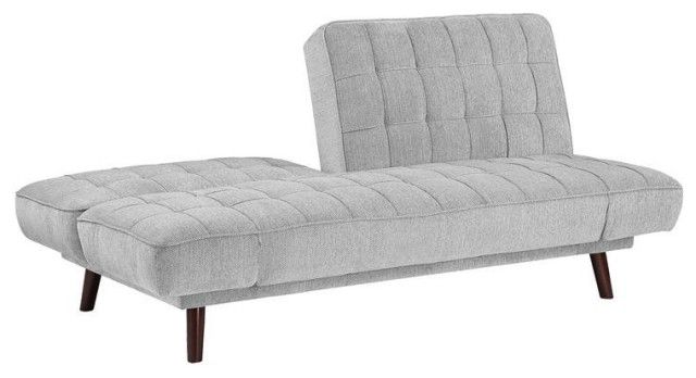 Lexicon Driggs 70&quot; Chenille Elegant Lounger With Tufted In Silver Gray ... with Lexicon Driggs 70&quot; Chenille Elegant Lounger With Tufted In Silver Gray