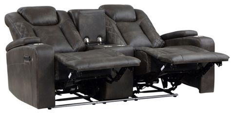 Lexicon Tabor Faux Leather Power Double Reclining Loveseat In Brownish ... with Is the Lexicon Tabor Sofa Your Living Room's Missing Piece?