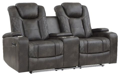 Lexicon Tabor Faux Leather Power Double Reclining Loveseat In Brownish ... with regard to Is the Lexicon Tabor Sofa Your Living Room's Missing Piece?