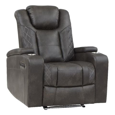 Lexicon Tabor Premium Faux Leather Power Reclining Chair In Brownish ... regarding Lexicon Tabor Premium Faux Leather Power Double Reclining Sofa In Brownish Gray