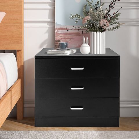 Lieberen Modern Black 3 Drawer Dresser, Chest Of Drawers For Bedroom ... intended for Black 3 Drawer Dresser - Compact Small Chest Of Drawers For Bedrooms