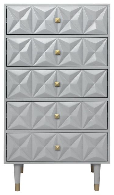 The Practical Benefits of Choosing the Linon Alick Wood Geo Texture 5 Drawer Chest