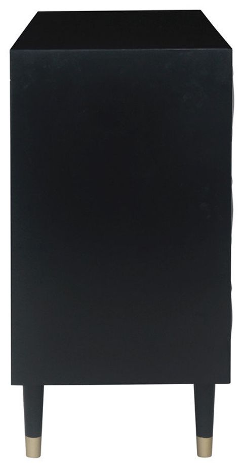 Linon Alick Wood Geo Texture 6 Drawer Dresser Gold Hardware In Glossy ... intended for Tips for Styling Your Linon Alick Wood Dresser