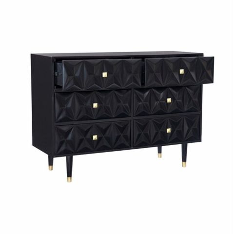 Linon Alick Wood Geo Texture 6 Drawer Dresser Gold Hardware In Glossy ... regarding The Practical Benefits of Choosing the Linon Alick Wood Geo Texture 5 Drawer Chest