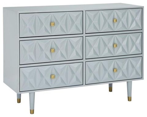 Linon Alick Wood Geo Texture 6 Drawer Dresser With Gold Hardware In ... pertaining to