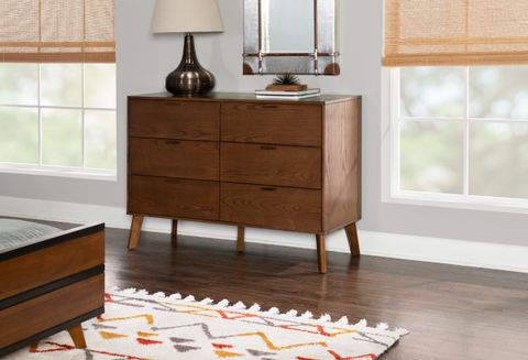 Linon Payson 6-Drawer Dresser, Walnut Finish - Walmart.com inside Tips for Styling Your Linon Alick Wood Dresser