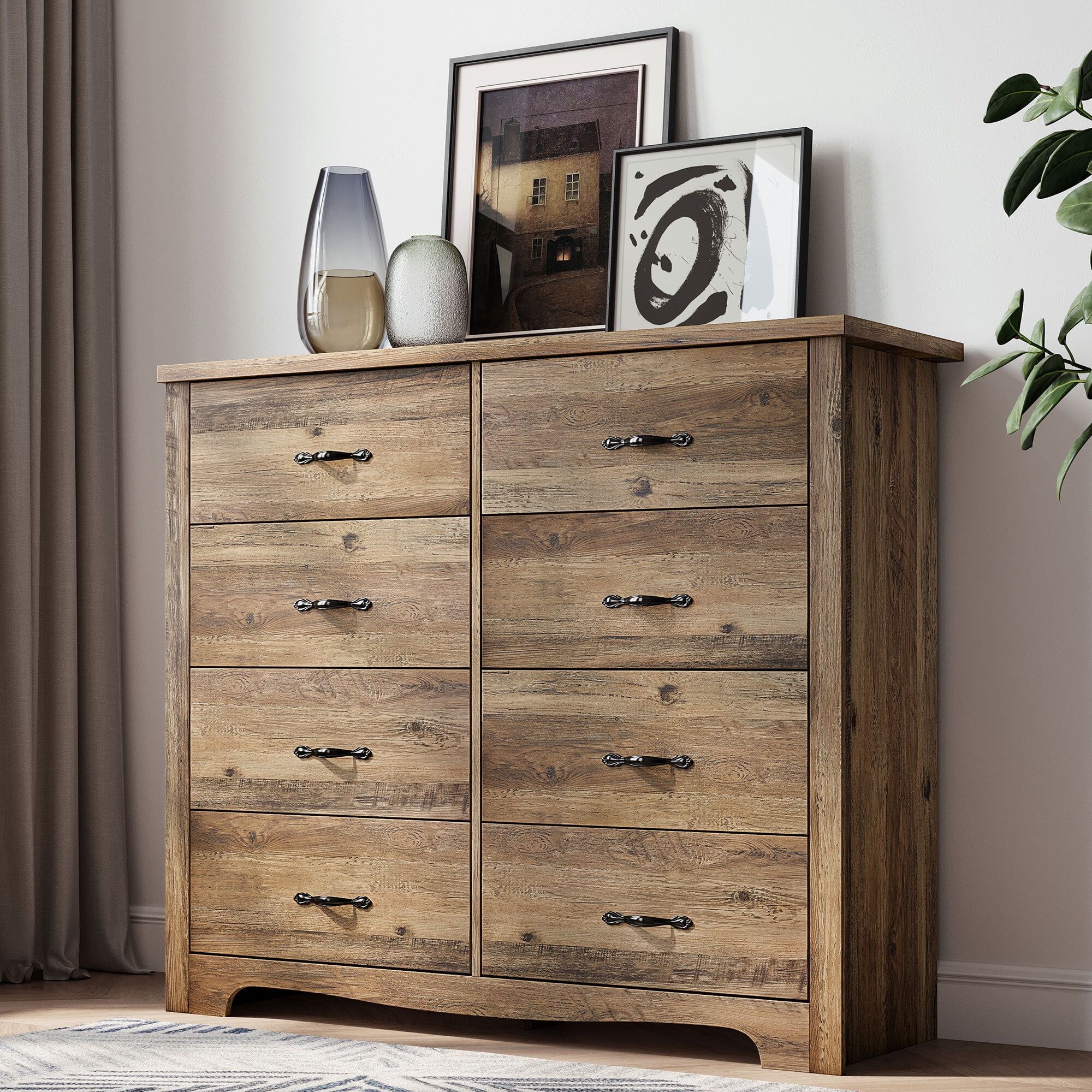 Linsy Home Big &amp; Sturdy 8-Drawer Dresser, Tall Bedroom Chest, Nursery ... in 8 Drawer Dresser